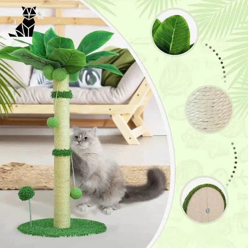Chat jouant sur arbre à chat - Cat Tree Design Feline Elegance™