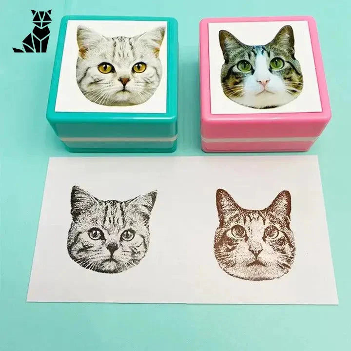 Pawprints™ : Votre animal comme un tampon d’art - Cat Face Stamp Stamper